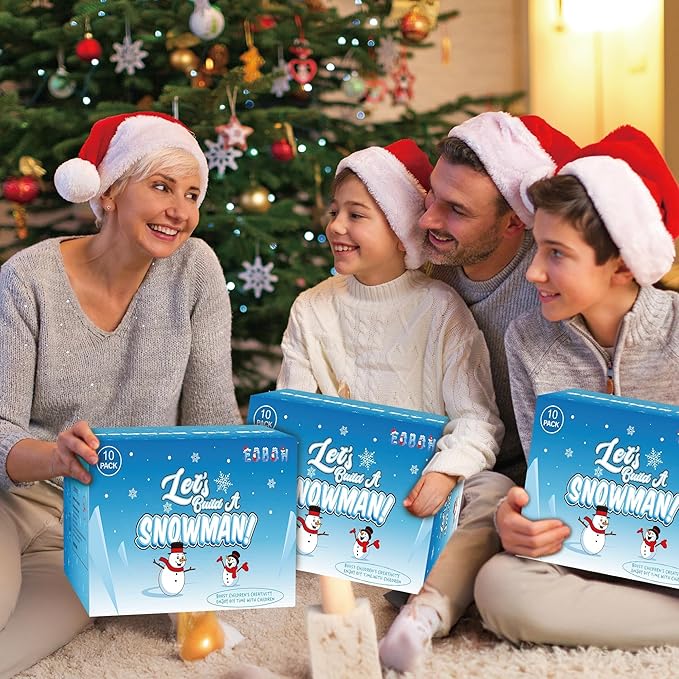 100pcs Snowman Craft, Build a Snowman Kit Indoor Decor, Snowman Kit DIY Christmas Ornaments, Creative Air Dry Modeling Clay Bulk, Xmas School Family Party Activities Snowman Making Set