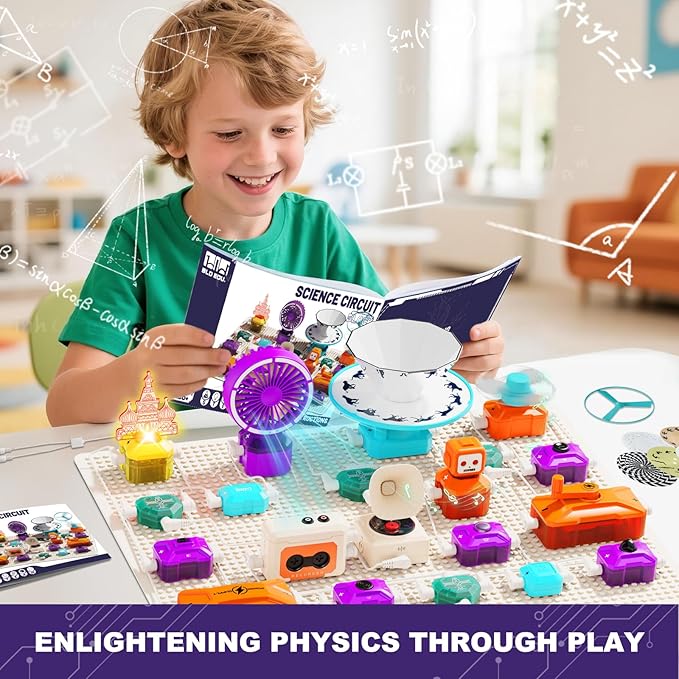 VATOS Science Circuit for Kids, 68PCS Electronics Exploration Kit with 450+ Projects, Rotational Imaging, Sound Recording & Playback, STEM Educational Toy for Boys Girls Ages 6+