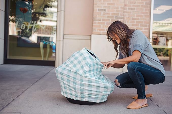 Lincoln Multi-Use Cover: Car Seat, Nursing & Stroller Cover - Stretchy Fabric, All-Season Use, Stylish Designs, Easy Access for Moms