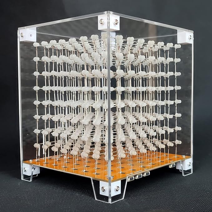 Mini 3D Led Cube DIY Electronics Kit Soldering Project Kit (3D8MINI-CASE-5PS)