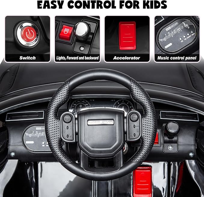 TOBBI 12V Ride On Car,Licensed Land Rover VELAR Electric Vehicle Toy for Kid & Toddler,Battery Powered Electric Truck with Parental Remote Control,Music,Spring Suspension