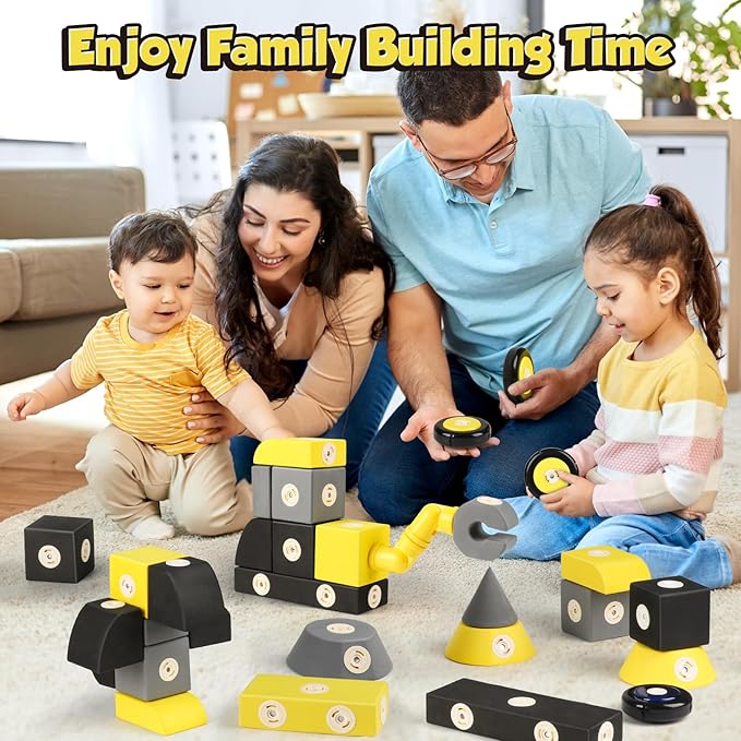 Joyfresh Foam Magnetic Blocks for Toddlers, 30pcs,Big Building Block for Kids 2 3 4 5 Years Old, Soft EVA Blocks Toys Gifts for Boys Girls