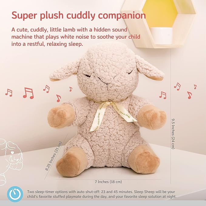 Cloud b Sound Machine with White Noise Soothing Sounds | Cuddly Stuffed Animal | Adjustable Settings and Auto-Shutoff | Sleep Sheep