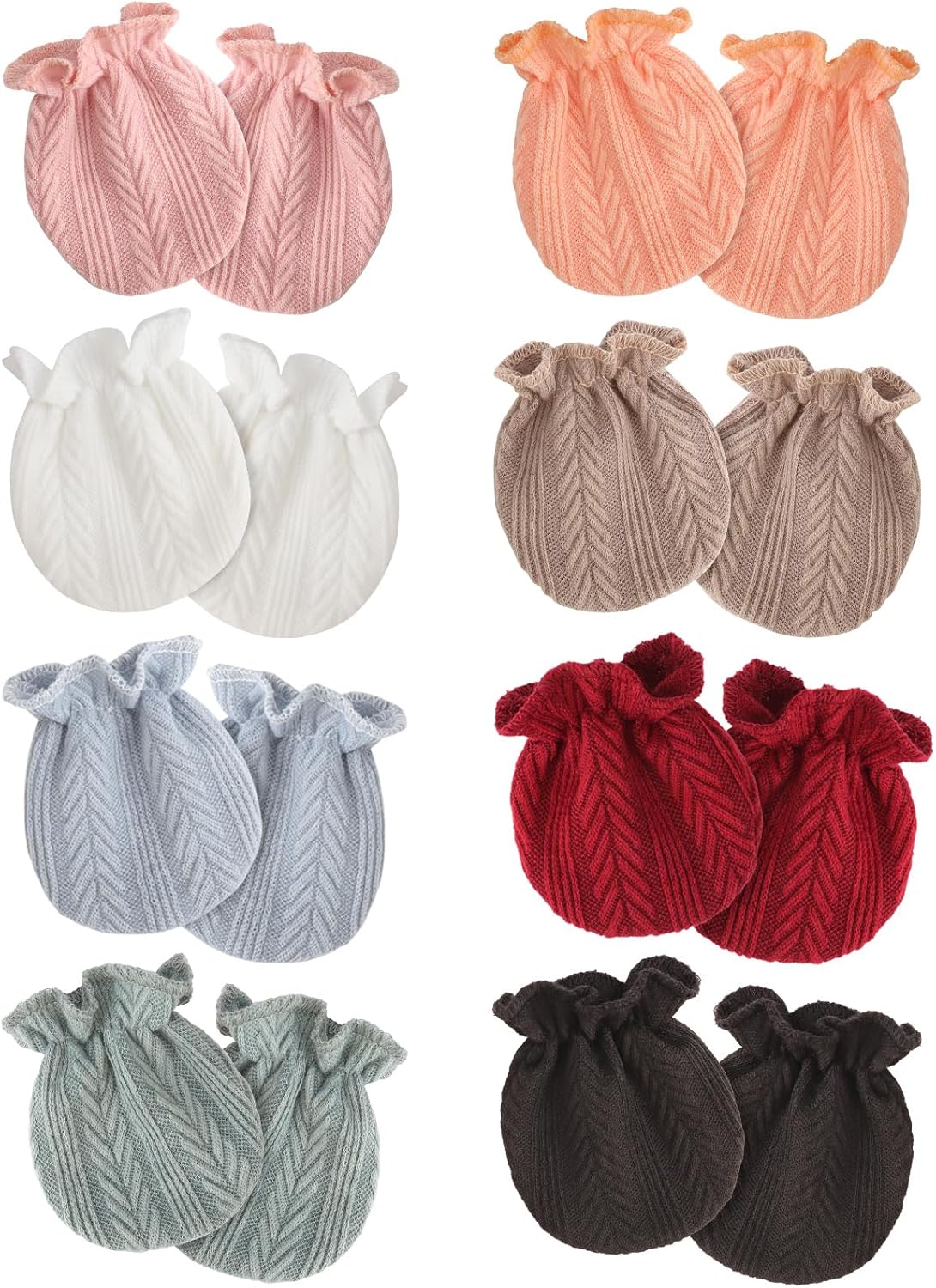 Newborn Baby Mittens No Scratch Cotton Elastic Wrist Gloves Infant Toddler Mittens for Baby Boy Girl 0-6 Months