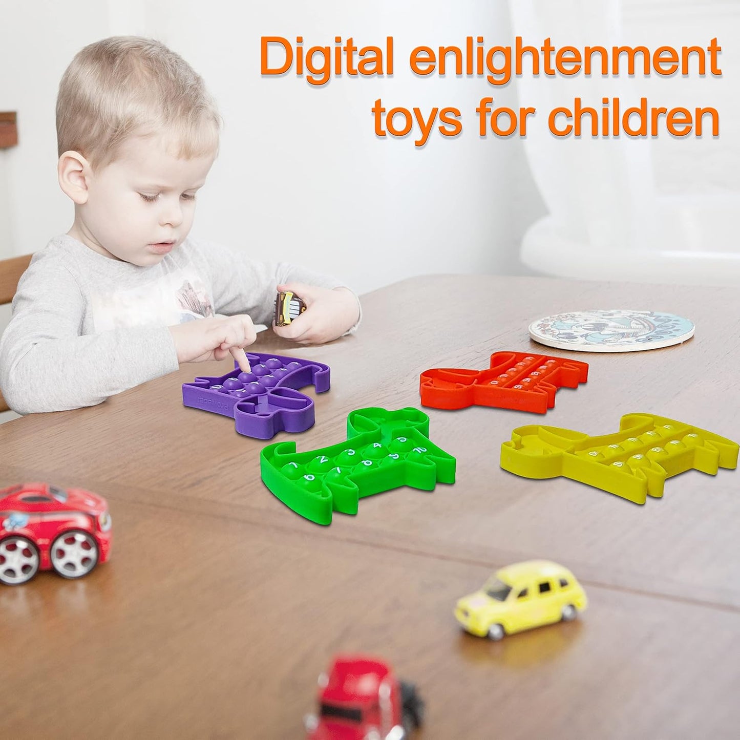 Ten Frame Math Manipulatives - Push Pop Fidget Toy with Puppy Dog Appearance for Kindergarten Classroom, an Educational Sensory Toy for Kids and Teachers, Double Side 4 Pack Set Included