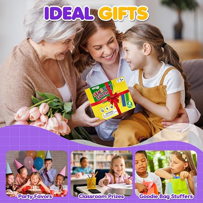 Sensory Fidget Toys Kids Adults: 8 Pack Textured Suction Toys for Autism Kids Calming - Sensory Stickers for Anxiety Relief Items - Fidget Strips for Classroom Desk - Gifts Christmas Stocking Stuffers