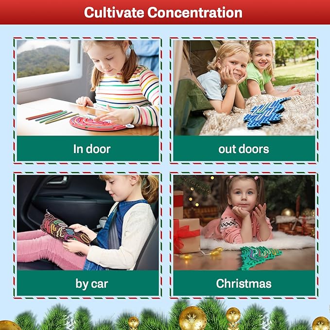 4Pcs Sensory Activity Board,Silicone Sensory Toys for Calming, Stress, Anxiety, ADHD, Autism,Fidget Toys for Inspire Kid's 3+ Creative Talents,Duble Sided Design Kids Busy Board