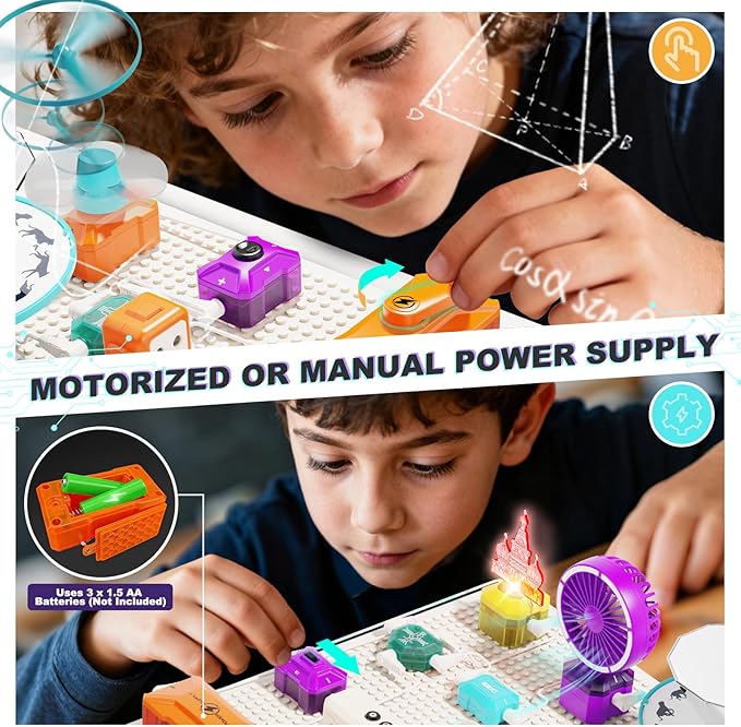 VATOS Science Circuit for Kids, 68PCS Electronics Exploration Kit with 450+ Projects, Rotational Imaging, Sound Recording & Playback, STEM Educational Toy for Boys Girls Ages 6+