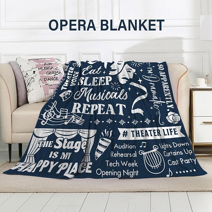 Broadway Blanket Gifts, Musical Theater Gifts for Lovers, Broadway Musical Gift for Theater Kids, Christmas Birthday Gift Blanket for Women Men, 50" x 60"