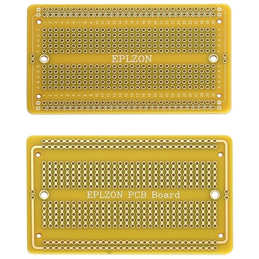 10 Pcs Solderable Breadboard PCB Board Gold-Plated Solder Breadboard for DIY Electronics Projects Apply to Soldering Projects 3.5"x2.05" (Yellow)