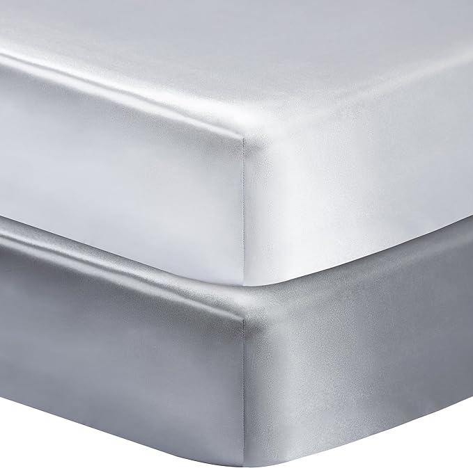 2 Pack Silk Crib Sheets for Baby with Sensitive Hair Satin Baby Mattress Sheet Boys and Girls Unisex 52’’x28’’x8’’ Fitted Sheets