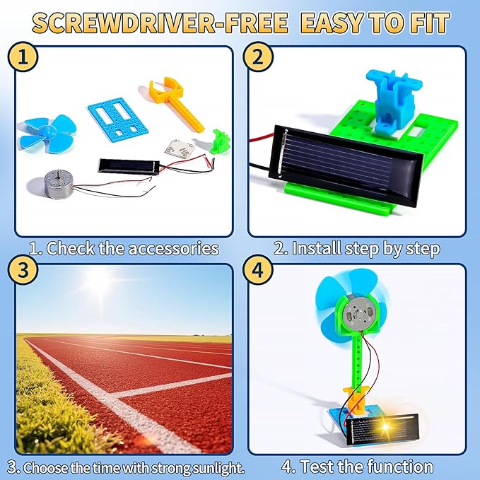 Bulk Stem Kits - 8 Set Solar Powered Fans, Science Kits for Kids Age 8-12 6-8 12-14 10-12, Stem Building Toys for Ages 8-13, Boys Girls Crafts for Kids, Classroom School Gifts Experiments Activities