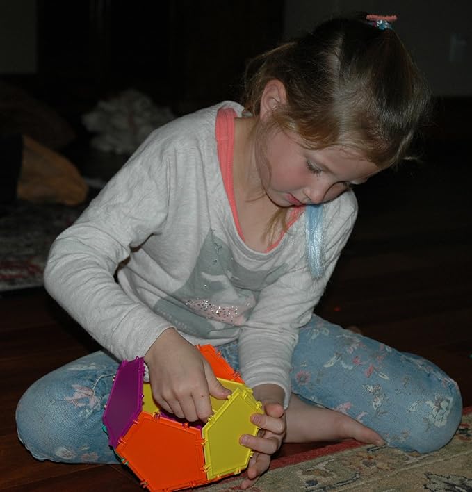 3D Building Set for Learning Math, Includes Many Online Activities, 32-pc, Made in USA (Pentagon/Triangle)