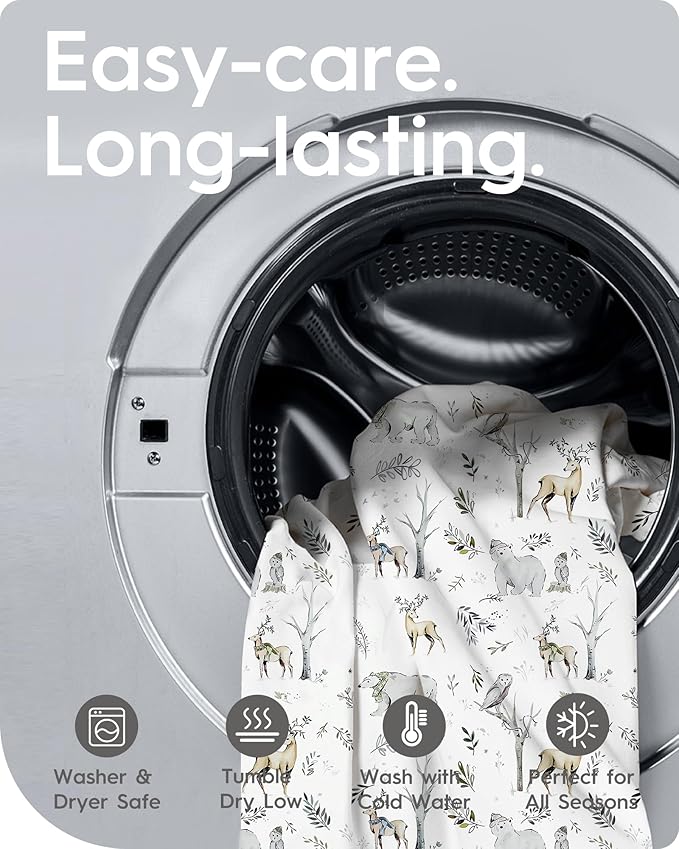 Ultra Soft Pack N Play Sheets - Fitted, Premium Jersey Knit, Stretchy Neutral, Woodland Mini Crib Sheets for Graco Pack and Play, 2 Pack (Deer&Rabbit)