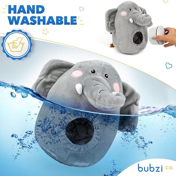 Bubzi Co Sound Machine, Portable Elephant Soother & Night Light Projector, Comforting Electronic Infant Toddler Sleep Aid & Baby Shush With White Noise