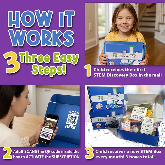 3-Month Subscription | 3 Science Kits, 9 Hands-On STEM Projects | Educational Experiments & Activities for Kids Ages 7–12, Great Gift Idea