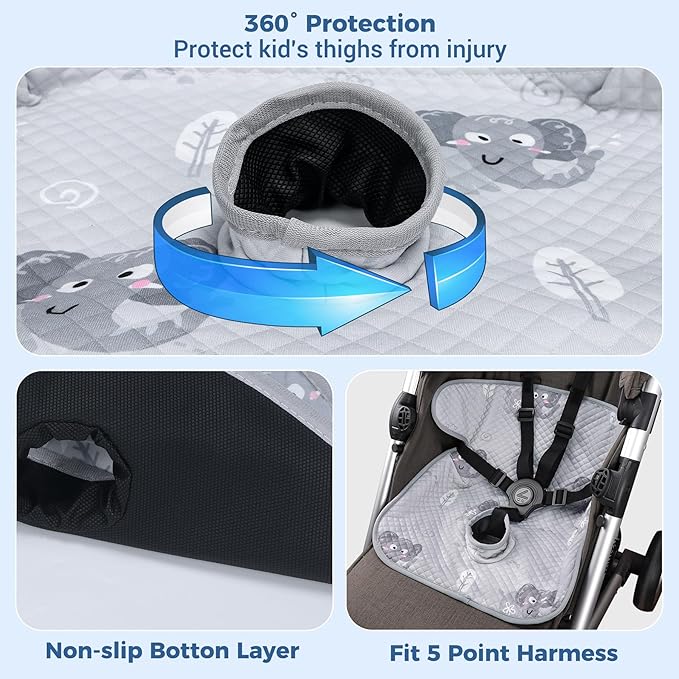 COOLBEBE Car Seat Protector for Potty Training, 2 Pack Dry Waterproof Car Seat Liner Toilet Training with Anti-Slip Backing, Baby Infant Toddler Piddle Pads Cover Pad for Strollers, Carseat (Grey)