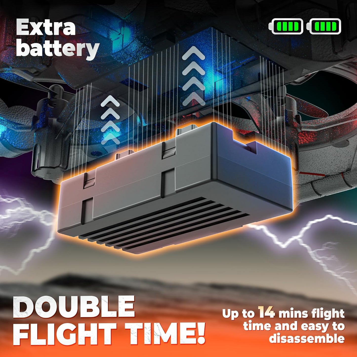 BEZGAR Drones for Kids | 2.4GHZ RC Plane, Remote Control Airplane, RC Helicopter, 360° Flip Fighter Jet Toy with Colorful LED Navigation Lights Blue, Toys for ages 8-13