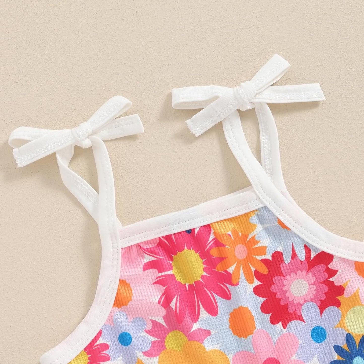 WZTYYDS Toddler Baby Girl Summer Clothes Floral Romper Tie-Up Strap Halter Jumpsuit Infant Summer Sling Playsuit 6M-3T