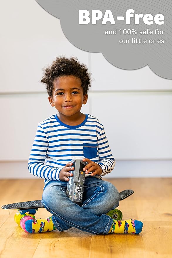 Jarlson® Mali Children's Water Bottle, Thermal Stainless Steel Water Bottle, BPA-Free, Leak-Proof, Children's Bottle with Chug Lid, Bottle for School, Nursery (Astronaut 'Star', 350 ml)