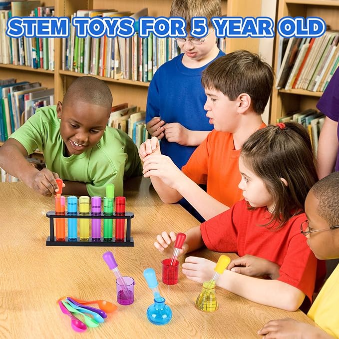 Test Tubes Dropper Beaker Set, Science Kits for Kids, Droppers Chemistry Set STEM Toys for Toddlers, Preschool Science Center Materials, Science Experiments for Kids 4-6 Homeschool Supplies
