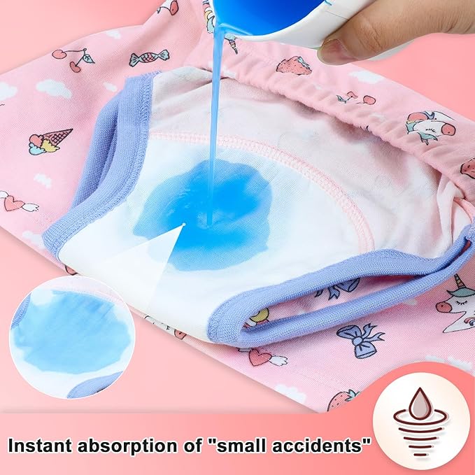 MooMoo Baby Girls Potty Training Underwear 2 Packs Cotton Diaper Skirt for Potty Training Absorbent