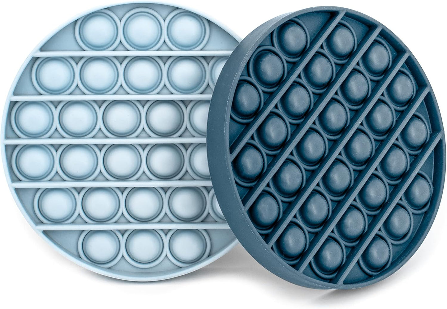 Pop It Fidget Toys 2-Pack, Sensory Toys for Adults & Kids, Stress & Anxiety Relief Toys, Stylish Scandinavian Design, Robust & Firm, Poppet Loud on Both Sides, Blue