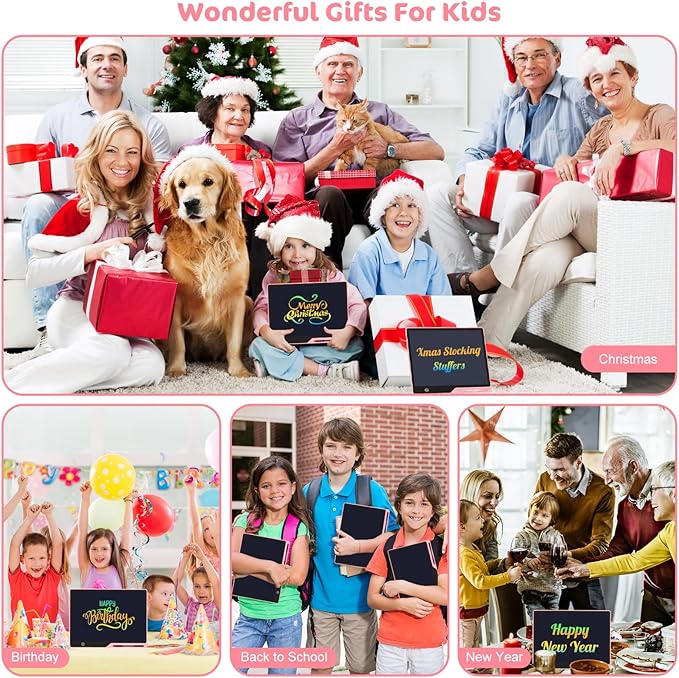 LCD Writing Tablet for Kids, Rechargeable 21 Inch Doodle Board,Easter Basket Stuffers,Preschool Learning Toys Christmas Birthday Gift 3 4 5 6 7 Year Old Girls Boys (Pink)