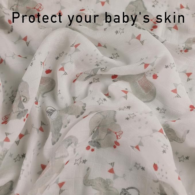 Muslin Baby Burp Cloths, Large 27 x 27 Inches Burping Cloths for Newborn Girls Boys, 6 Pack Baby Burp Rags Towel and Washcloths for Infant (Graceful Colors)