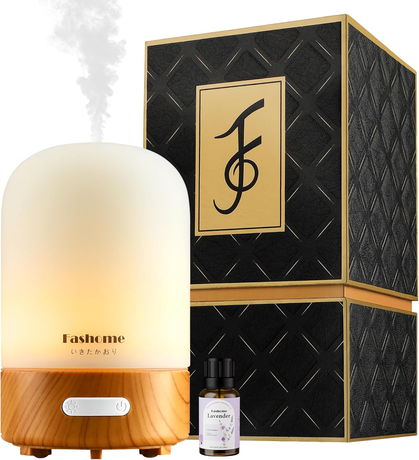 Essential Oil Diffuser, Quiet 6-in-1 Premium Humidifier, 100ml Small Aromatherapy Diffuser with Auto Shut-Off Function, Ultrasonic Diffusers for Essential Oil