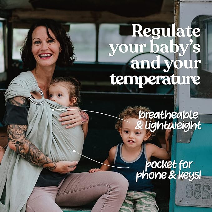 Nalakai Ring Sling Baby Carrier, Soft Linen Baby Sling, Baby Wrap, Comfort, Style, and Giving Back - Carry Your Little One with Love