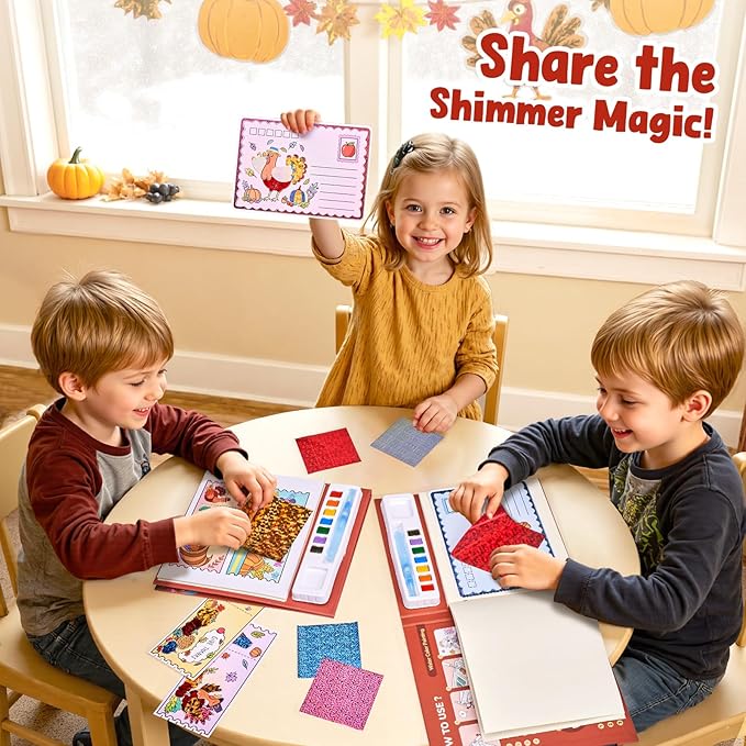 JoyCat Paint with Water Coloring Books, Art & Craft Activity, No Mess Art for Kids Ages 4-8, Craft Kits & Supplies, DIY Creative Activity, Presents for Girls & Boys (Thanksgiving)