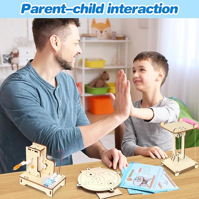 5 in 1 STEM Kits Projects for Kids, STEM Toys Crafts for Boys, Girls, Ages 8+, Science Building Toys Kits for Kids, 3D Wooden Puzzles, Birthday Gift for Boys Girls 8 9 10 11 12 Years Old