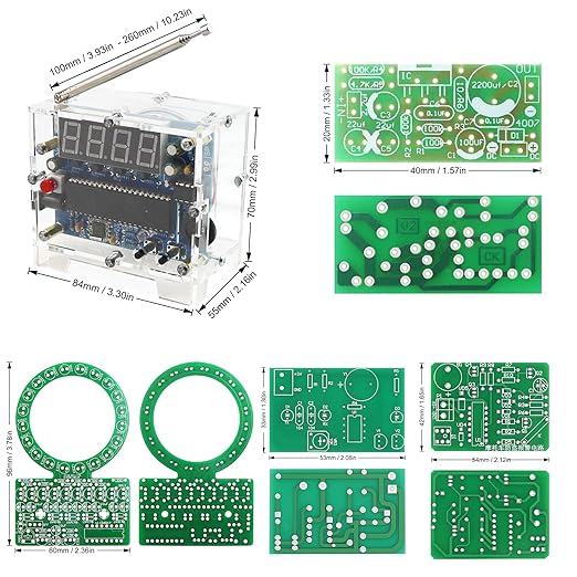 Soldering Practice Kit 5in1 DIY Power Amplifier Circular LED Vibration Alarm Anti-Theft Infrared Sensing Alarm Kit Plug-in Circuit Learn Soldering Kit for Beginners