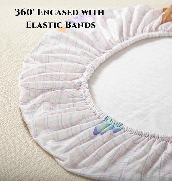 SDY Bear Bassinet Sheets Boys Girls,2PK Soft Boho Neutral Toddler Bedding Bed Sheets Fits Well Standard Size Crib Mattress 32 * 16 * 4 inches (Airship&Bear)