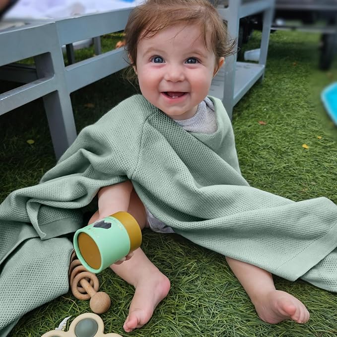 Peekaboo Nursing Cover Up for Breastfeeding - Breathable Knit - Soft Organic Cotton & Cashmere Breast Feeding Poncho for Women - Privacy Feature - Includes Mesh Laundry Bag (Sage)