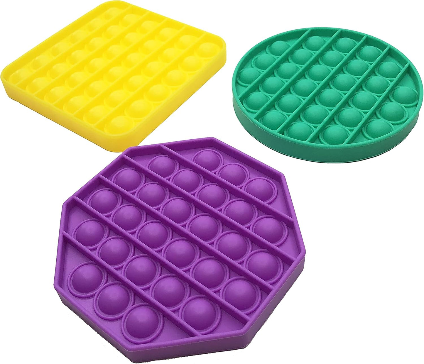 Push Pop Bubble Fidget Sensory Toy - for Autism, Stress, Anxiety - Kids and Adults (3 Pack)