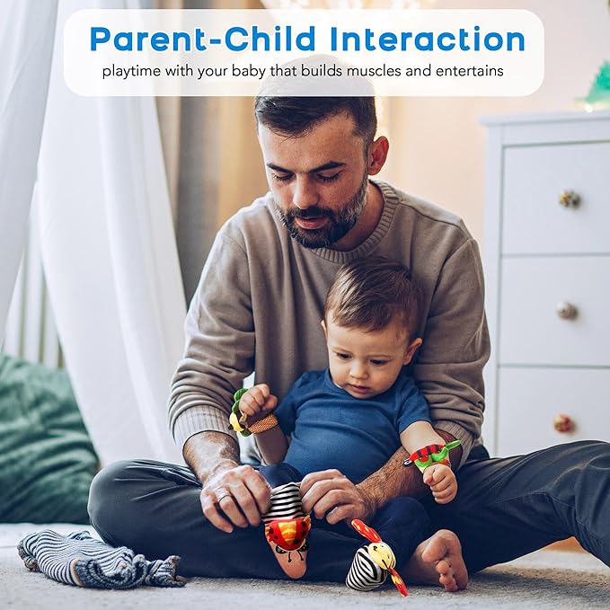 Baby Toys 0-6 Months: Baby Rattles 0-6 Months Baby Essentials for Boys Girl Infant Toys Wrist Rattles Socks Hand & Feet Newborn Essentials Must Haves Registry Search Shower Gifts for 0-3 0-12 Months