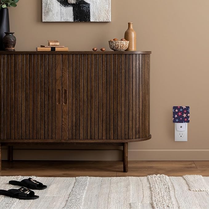 American Stars Night Light - Plug into Wall, USA Flag Night Light with Dusk to Dawn Sensor for Kids, Rooms, Hallways, Kitchens, Bathrooms, Nurseries, Stairs