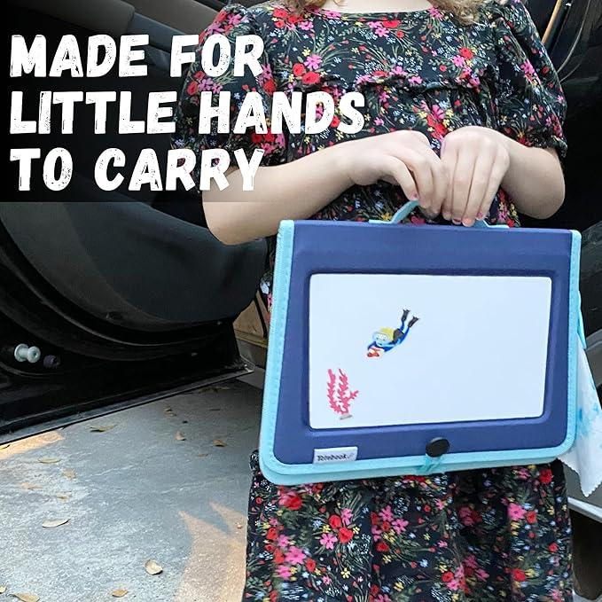 Totebook Kids Travel Educational Activity Book with Washable Markers - Car and Airplane Activities, Learning Toys for Toddlers- Reusable Stickers for Ages 4, 5, 6 (Ocean & Extra Princess Book)