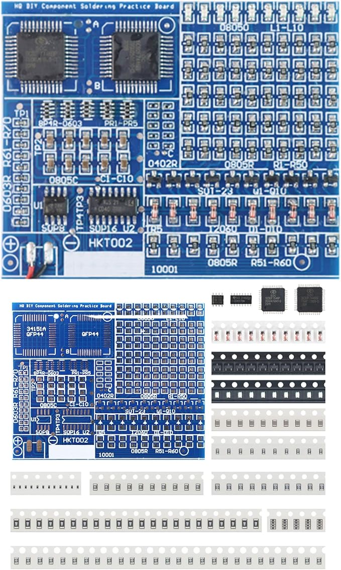 Soldering Practice Kit DIY Senior Two-sided SMD 1-row Red Flash LED Plug-in Circuit Kit Learn Soldering Kit For Beginners