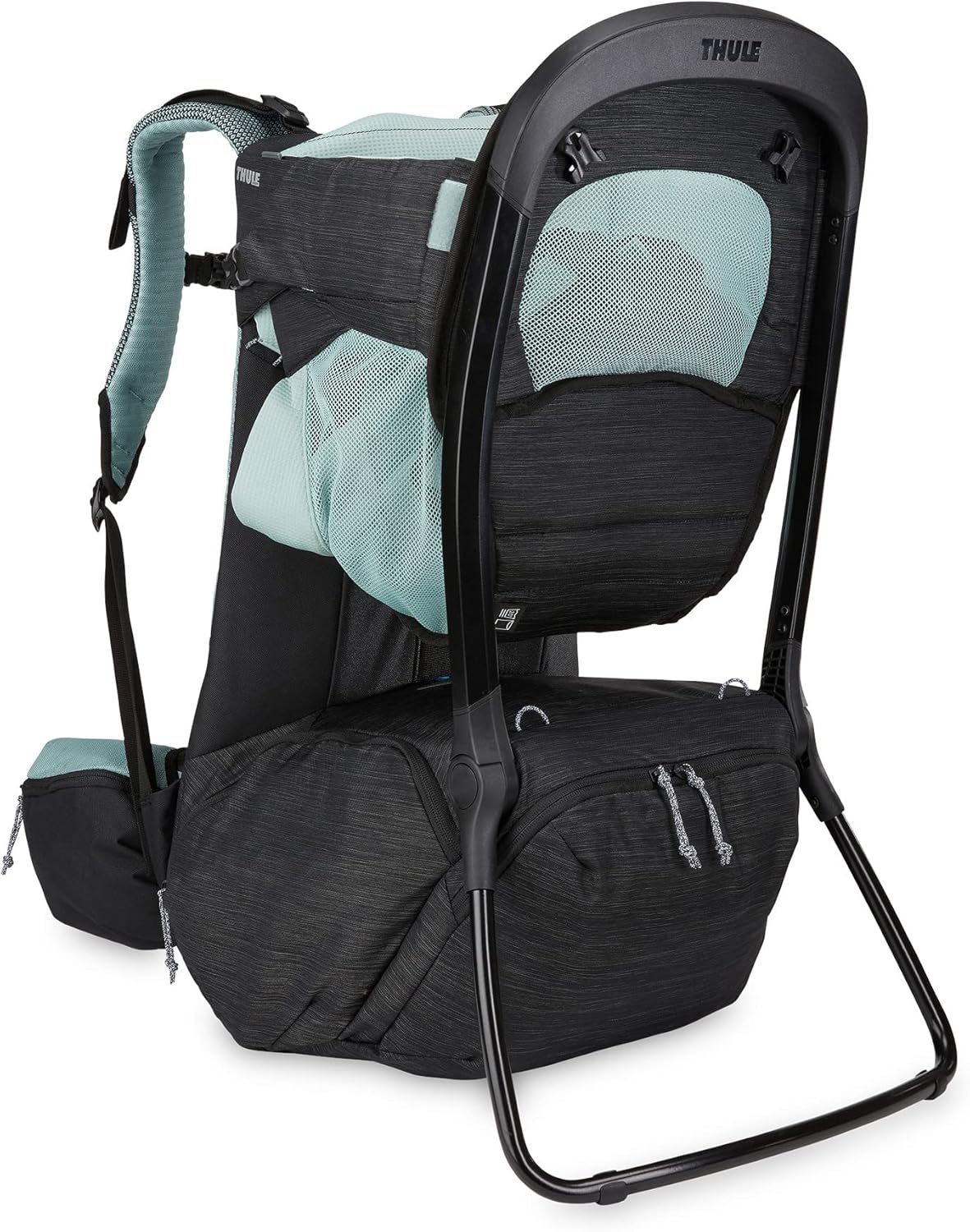 Thule Sapling Child Carrier Backpack - Machine Washable Seat - Self-Standing Frame - Adjustable padded straps for parents - Ergonomic seat with under-leg support for child - UPF 50 Sunshade