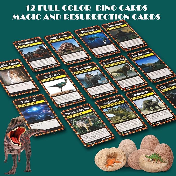 Dinosaur Eggs-Dig a Dozen Dino Egg Kit for Kids - Dinosaur Toys Gift for Boys 3-12 Year Old -12 Dino Eggs Dig Excavation Kit- Stocking Stuffers Science STEM Activities-Party Gifts for Boys & Girls