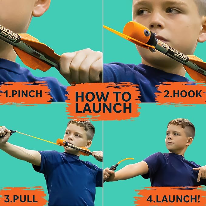 Toy Rocket Launcher for Kids: Outdoor Toys Slingshot Rocket Launchers - Best Gifts for Boys & Girls All Ages - Fun Stocking Stuffers for Kids & Teen Boy Gifts for 8 9 10 11 12+ Year Old Boys Gift Idea