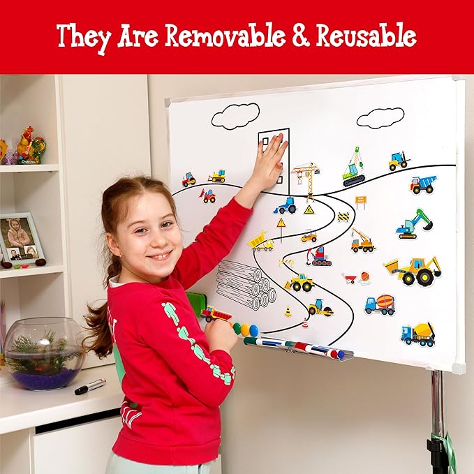 39PCS Construction Vehicle Jelly Stickers, Removable Reusable Thick Engineering Vehicles Cling Gel Decal for Window, Door, Home, Classroom, Nursery, Party Supplies, Kids, Toddlers, Adults (Not Edible)