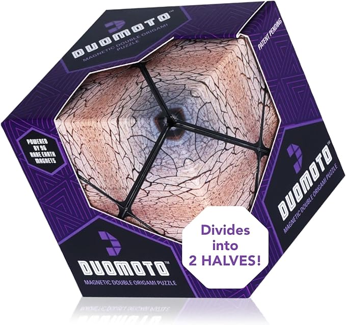 Duomoto Magnetic Transforming Cube - Shape Shifting Double Creativity Puzzle w/ 96 Rare Earth Magnets - Transforms Into Over 100 Shapes - by Fun in Motion Toys - Creators of Shashibo & Cubendi