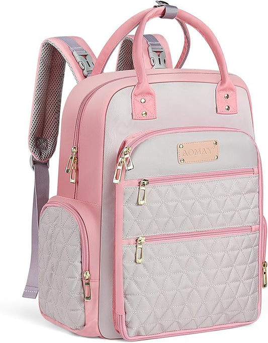Diaper Bag Backpack - Mommy bag for hospital, Travel backpacks, Large Capacity, Multifunctional - Baby Essentials(Pink)
