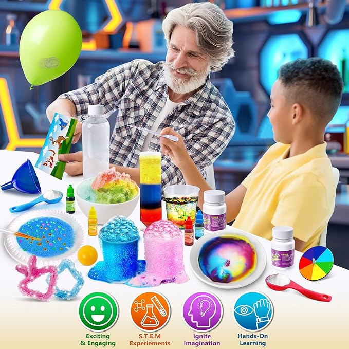 UNGLINGA Science Kit for Kids with 212 Easy Experiments, Earth Volcano, Chemistry Set, Magic S.T.E.M Projects Gifts Idea for Boys and Girls