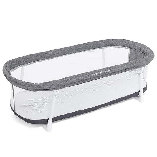 Baby Delight Snuggle Nest Bassinet, Portable Baby Bed, for Infants 0 – 5 Months, Charcoal Tweed