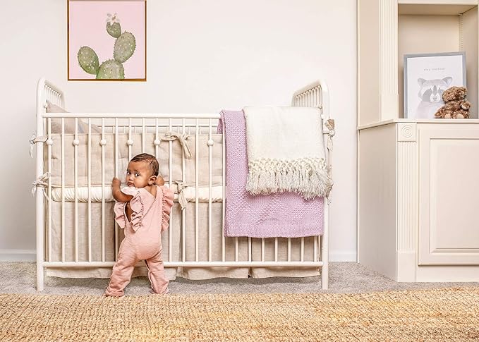 Crib Fitted Sheet by Pure Bamboo, Genuine 100% Organic Viscose Derived from Bamboo, Luxuriously Soft, Ultimate Cooling, Fits Standard Size Crib Mattress (Stripes)